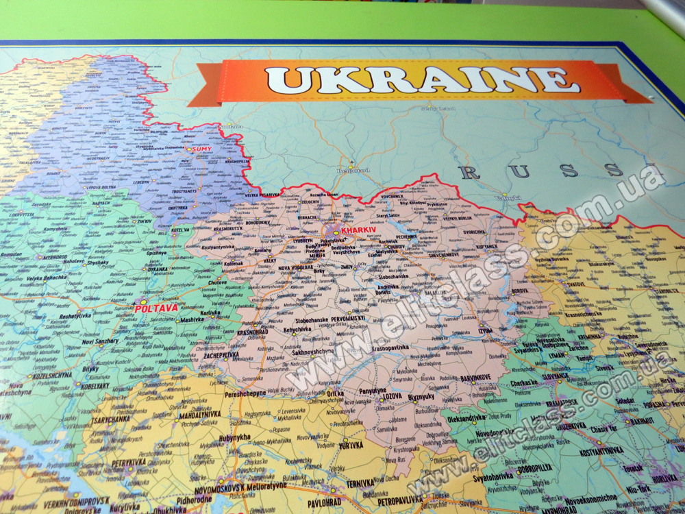 Карта України англійською мовою