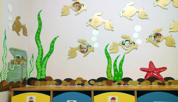 оформление стен в группе золотая рыбка оформление стен в группе золотая рыбка